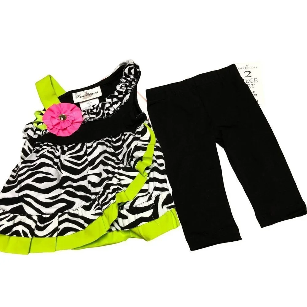 RARE‎ EDITIONS 2 PCS SET OUTFIT DRESS & BOTTOM 3 MOS NEW WITH TAG